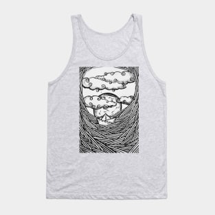 Aesthetic Lineart Seascape Tank Top